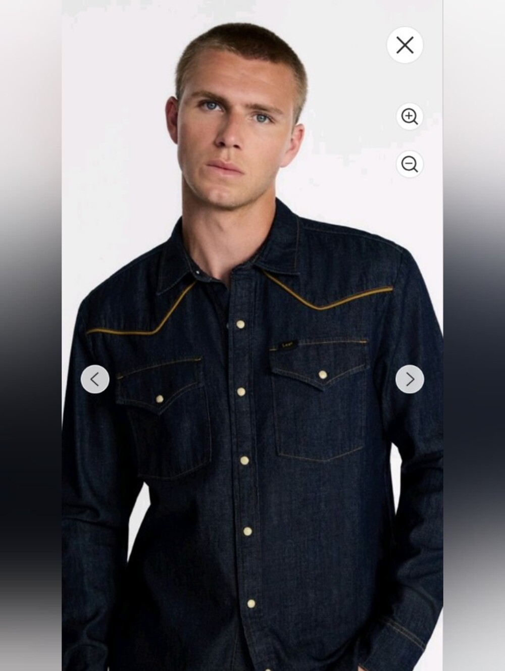Kasey Lee Men's Western Dark Indigo Denim Shirt